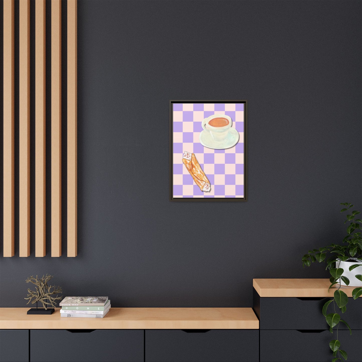 Italy Collection - Afternoon break - Matte Canvas, Framed (Multi-color)