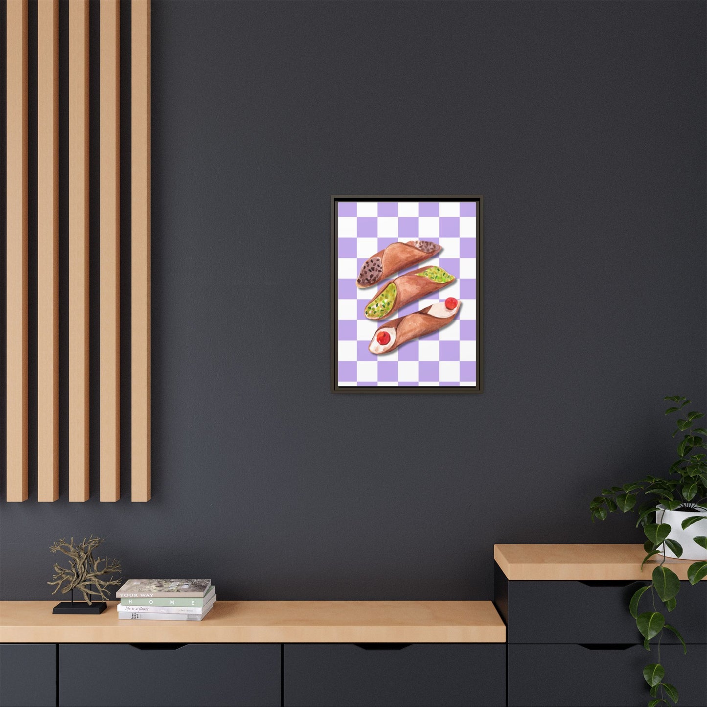 Italy Collection - Cannoli - Matte Canvas, Framed (Multi-color)