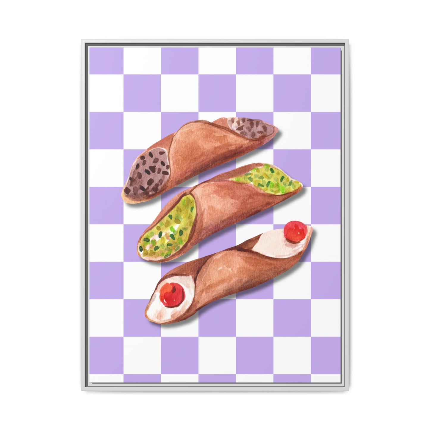 Italy Collection - Cannoli - Matte Canvas, Framed (Multi-color)