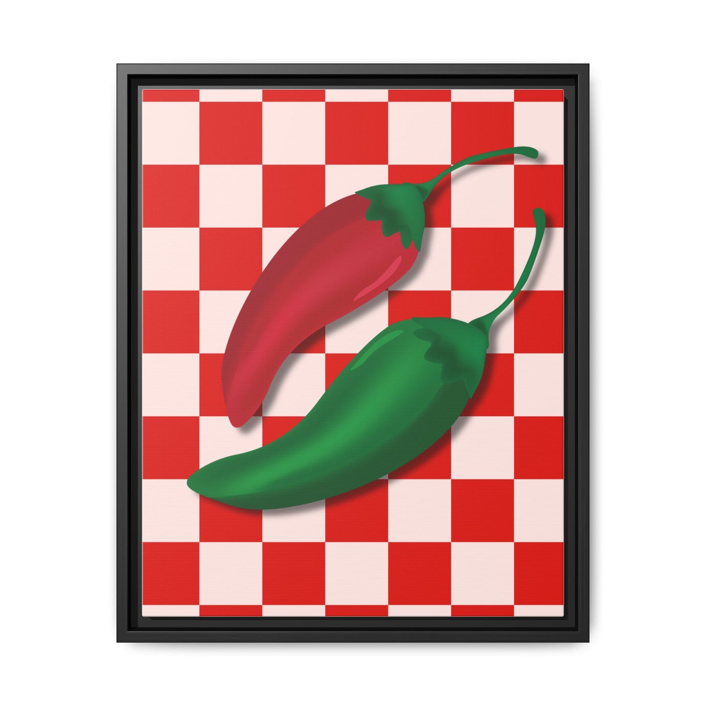 Italy Collection - Peppers - Matte Canvas, Framed (Multi-color)