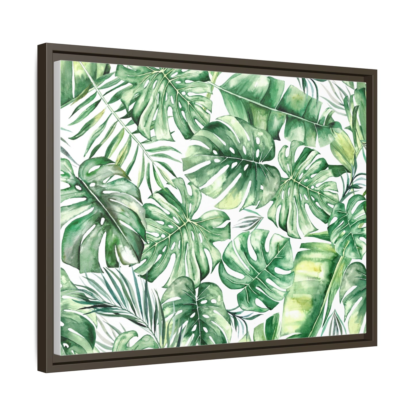 Flowers Collection - Green Wall - Matte Canvas, Framed (Multi-color)