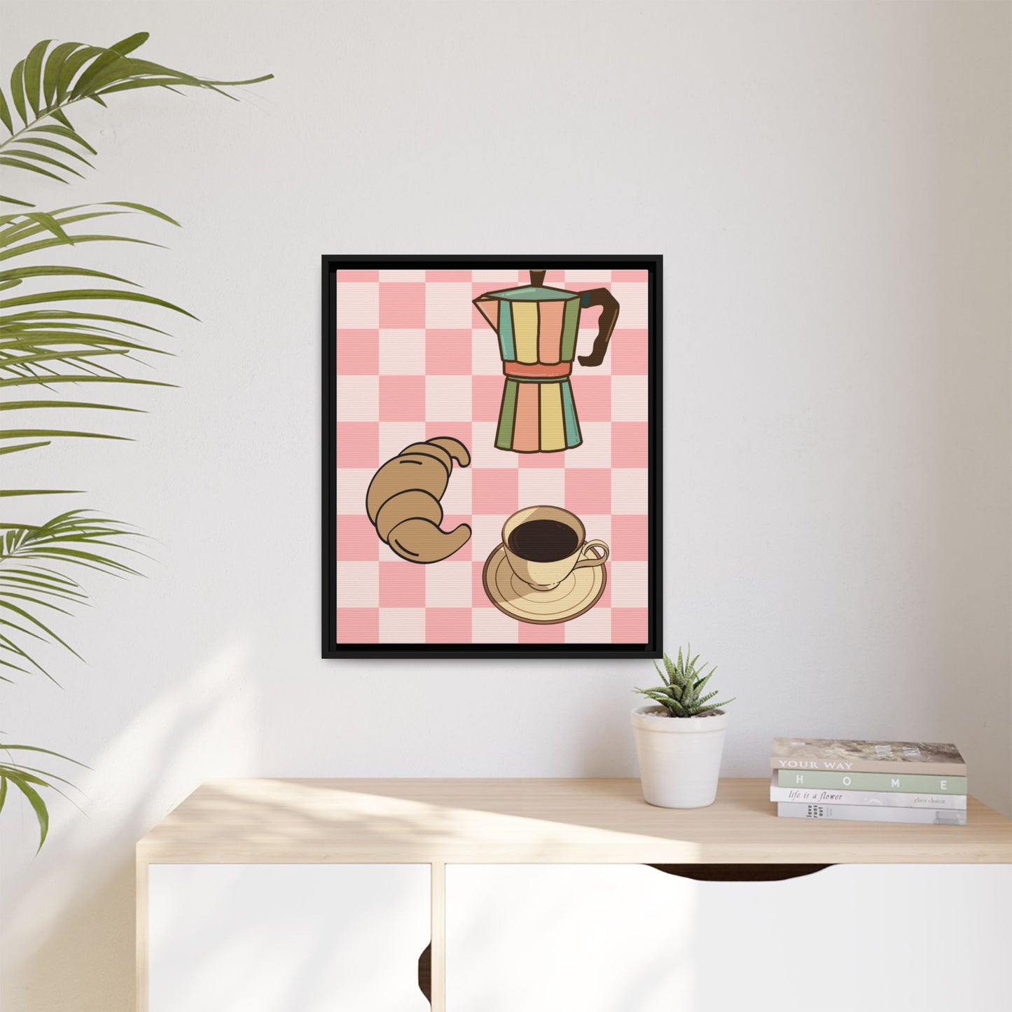 Italy Collection - Happiness - Matte Canvas, Framed (Multi-color)
