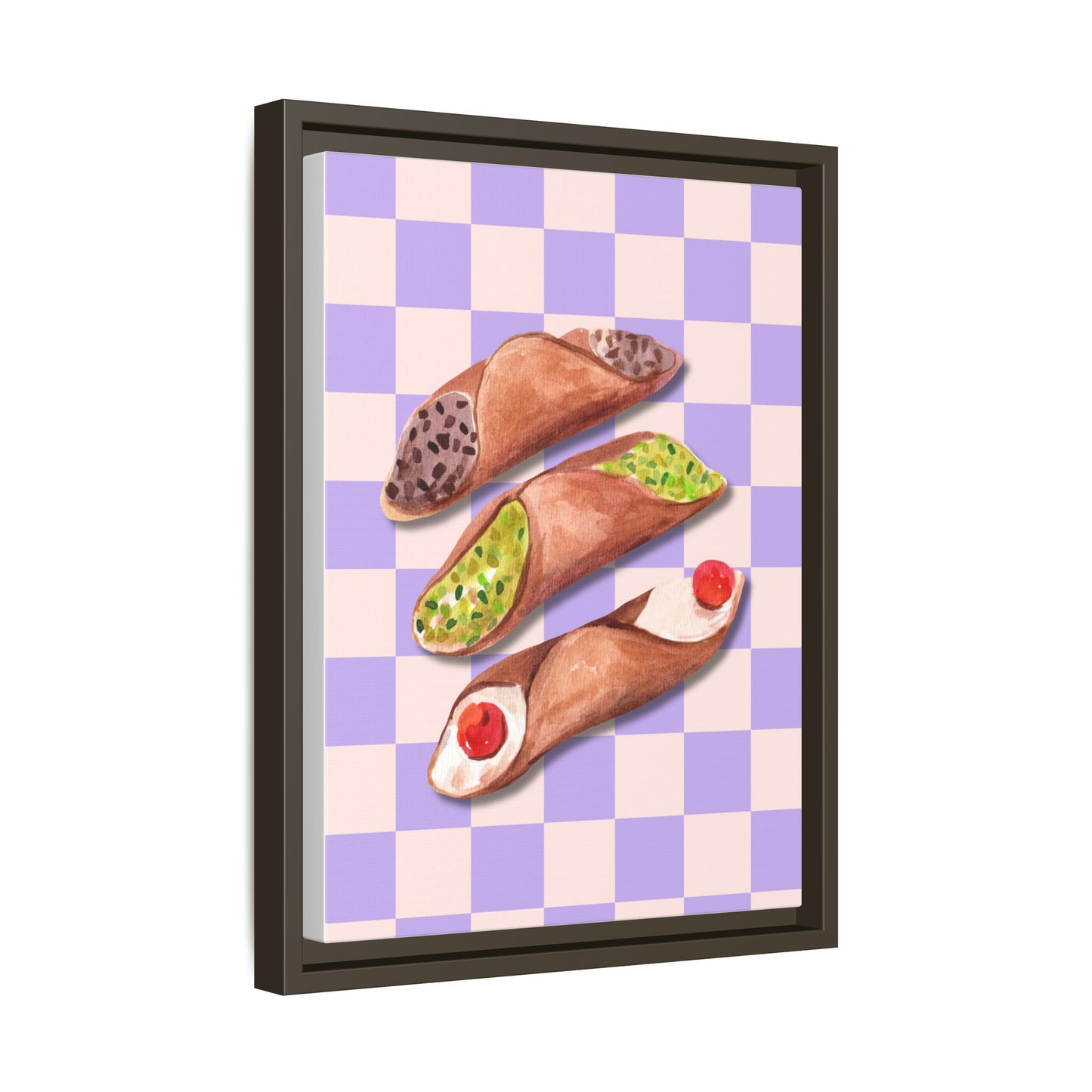 Italy Collection - Canolli - Matte Canvas, Framed (Multi-color)