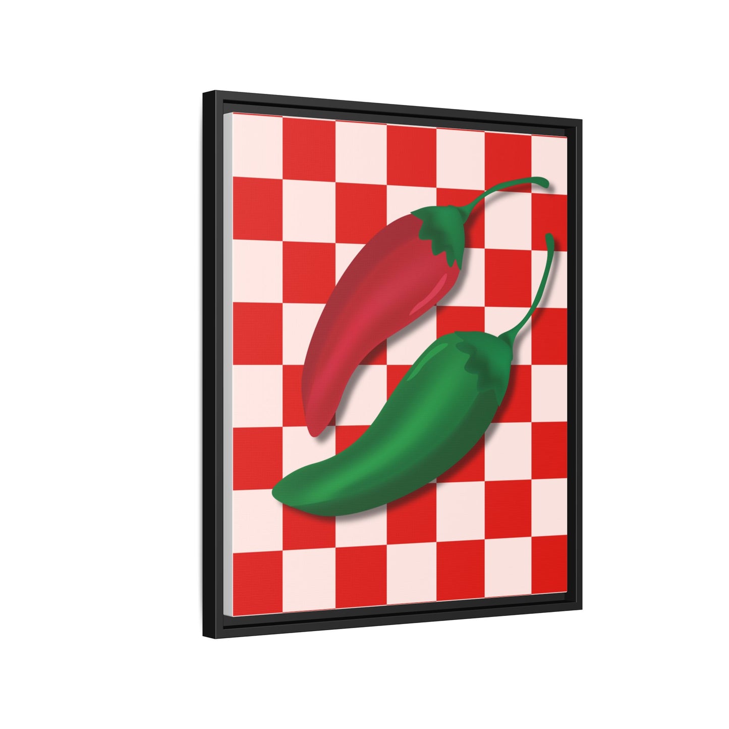 Italy Collection - Peppers - Matte Canvas, Framed (Multi-color)