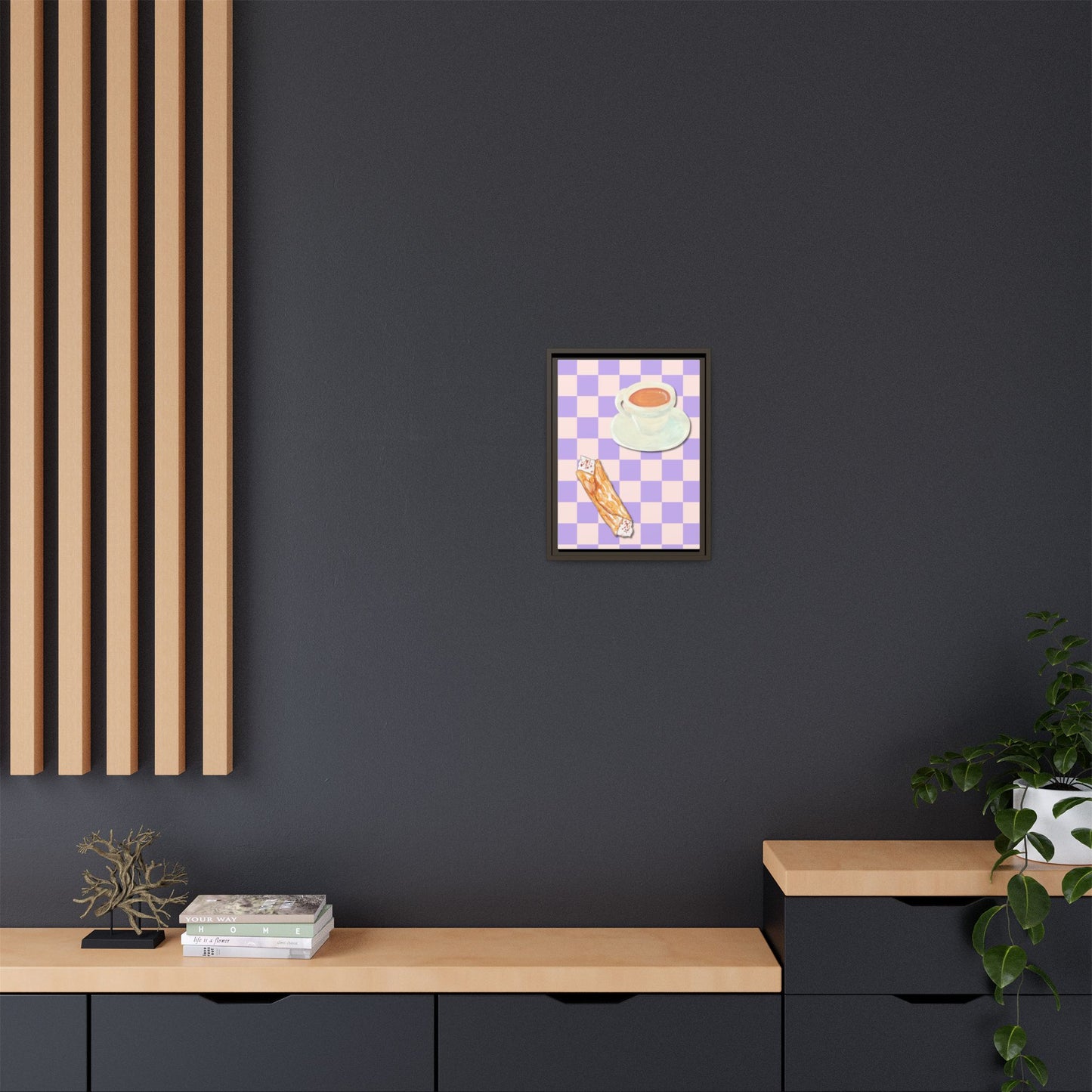 Italy Collection - Afternoon break - Matte Canvas, Framed (Multi-color)