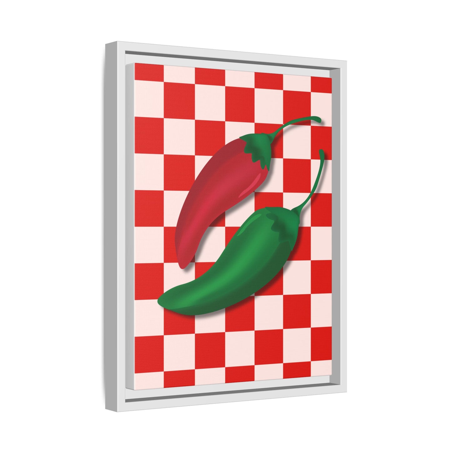 Italy Collection - Peppers - Matte Canvas, Framed (Multi-color)
