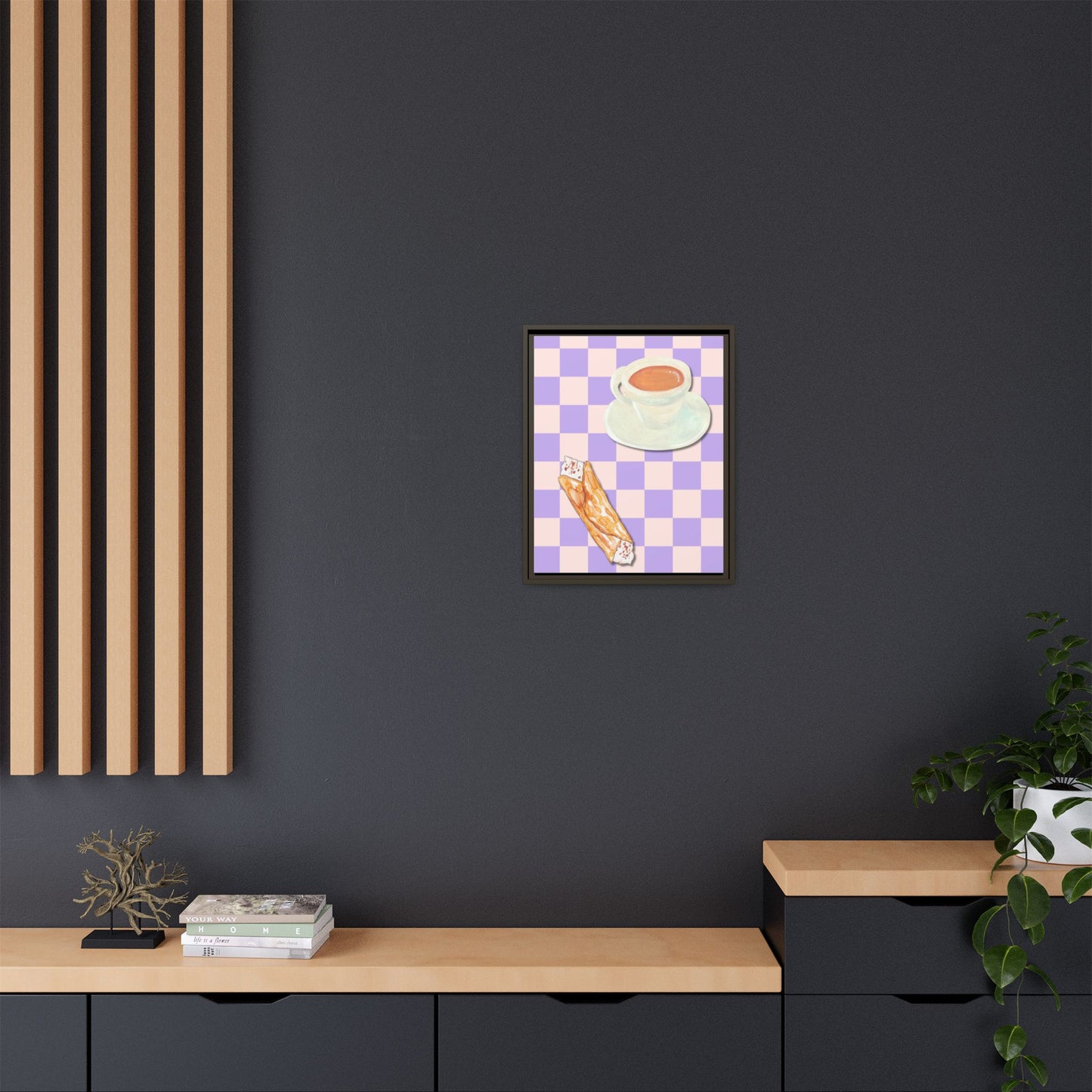Italy Collection - Afternoon break - Matte Canvas, Framed (Multi-color)