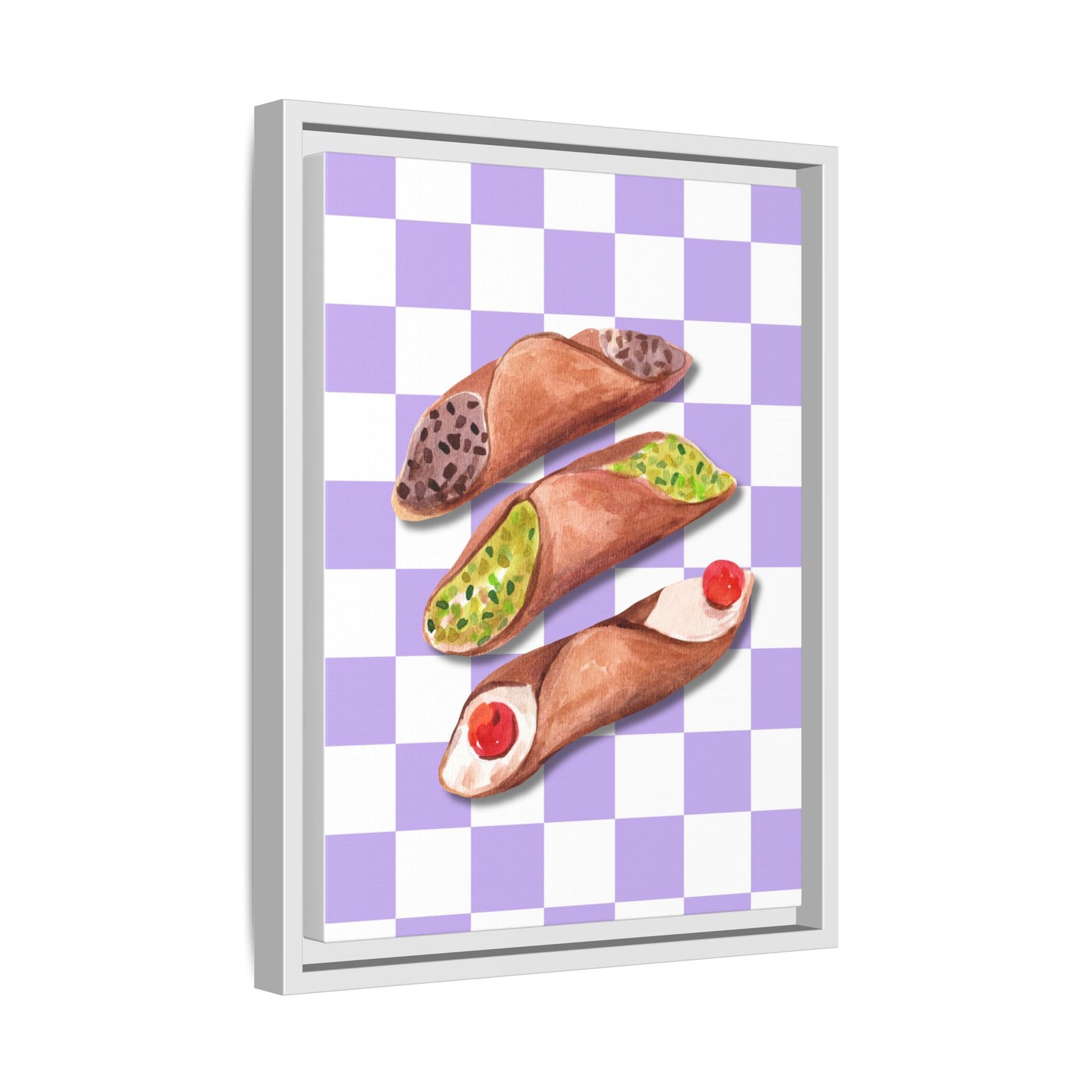 Italy Collection - Cannoli - Matte Canvas, Framed (Multi-color)