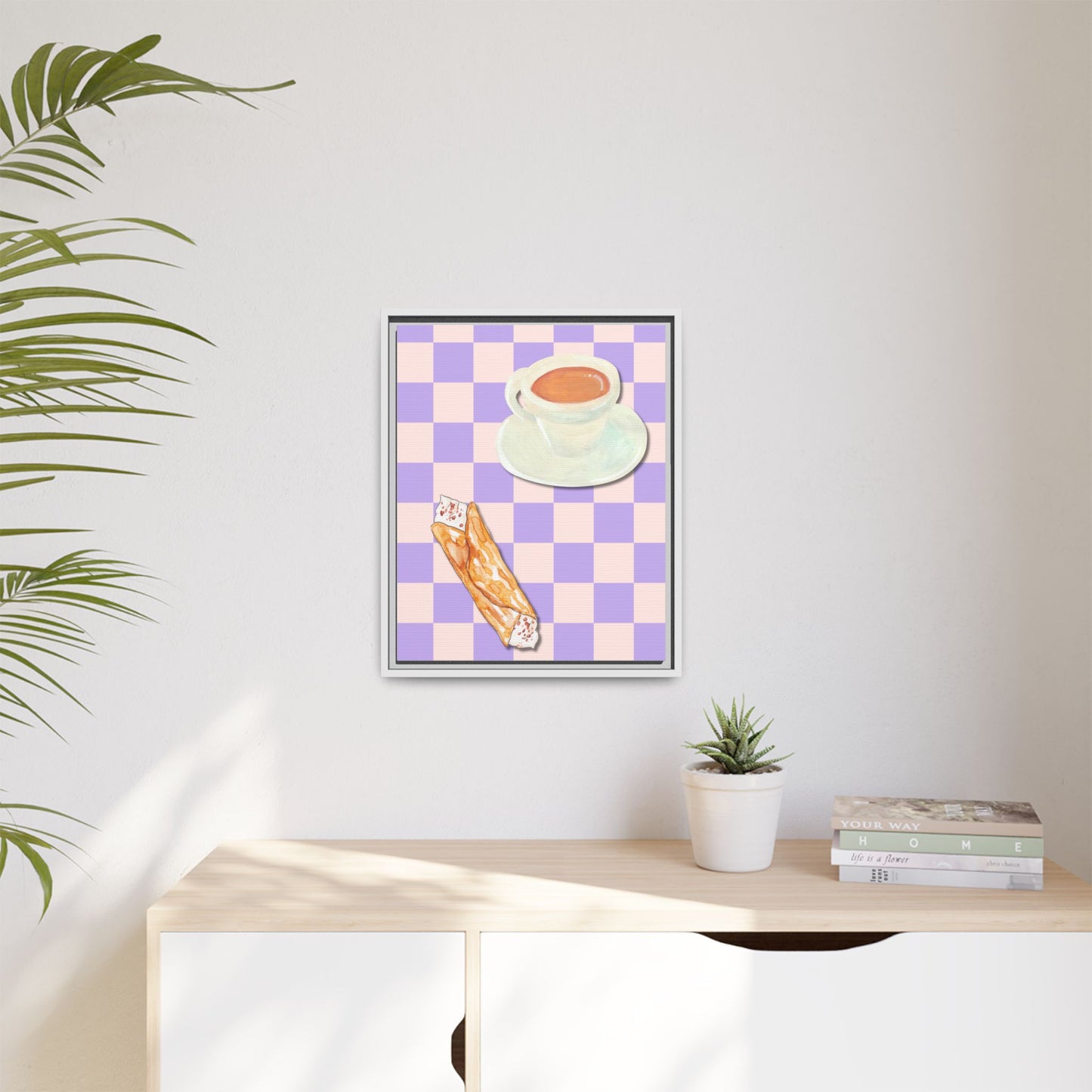 Italy Collection - Afternoon break - Matte Canvas, Framed (Multi-color)