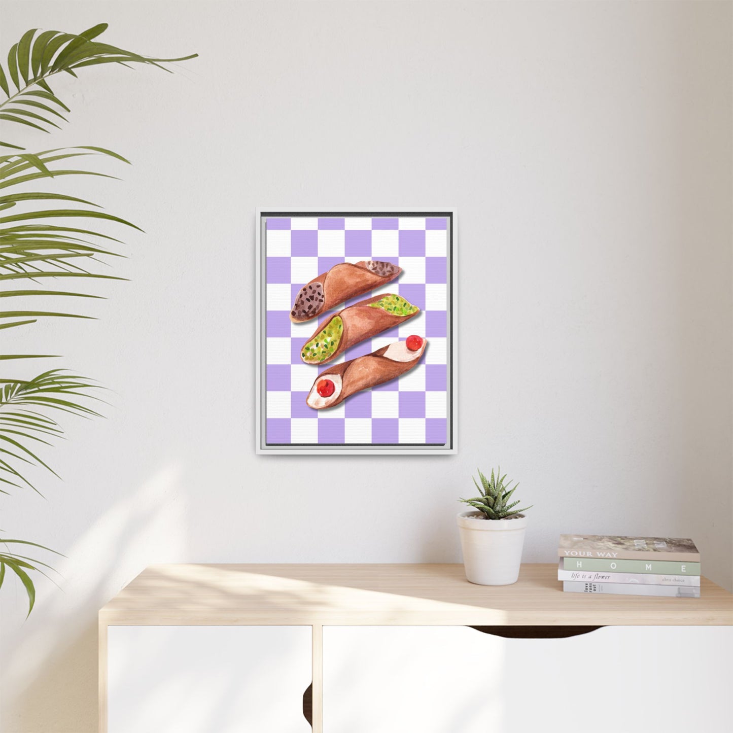 Italy Collection - Cannoli - Matte Canvas, Framed (Multi-color)