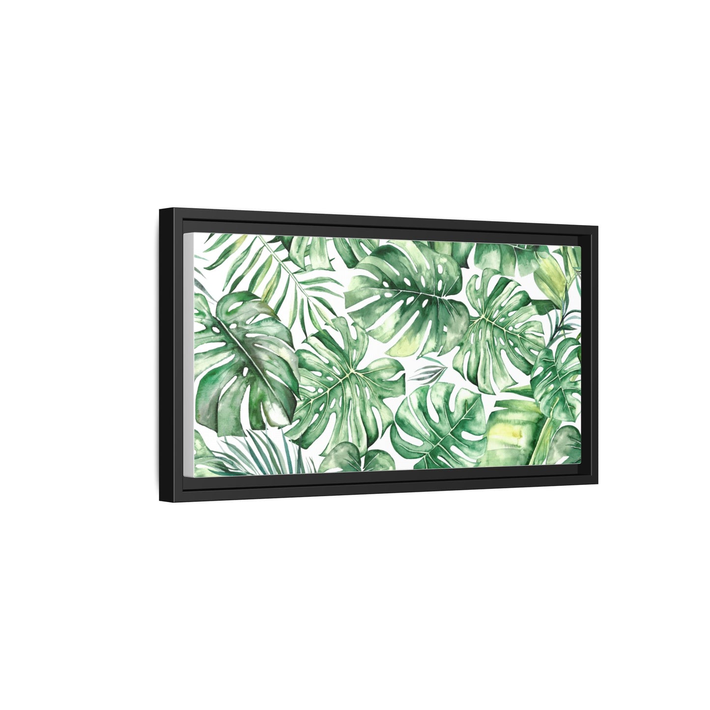 Flowers Collection - Green Wall - Matte Canvas, Framed (Multi-color)