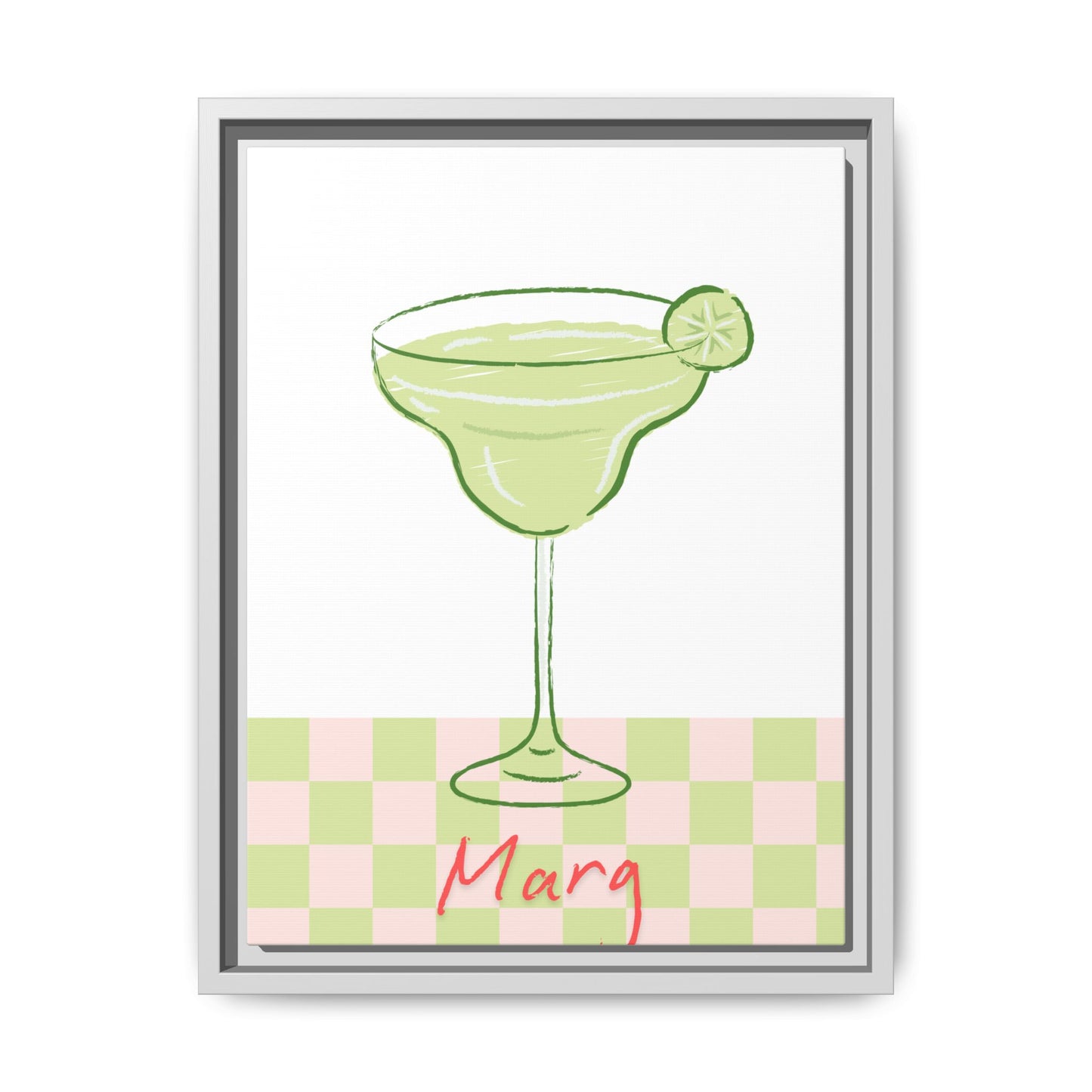 Marg o'clock - Matte Canvas, Framed (Multi-color)