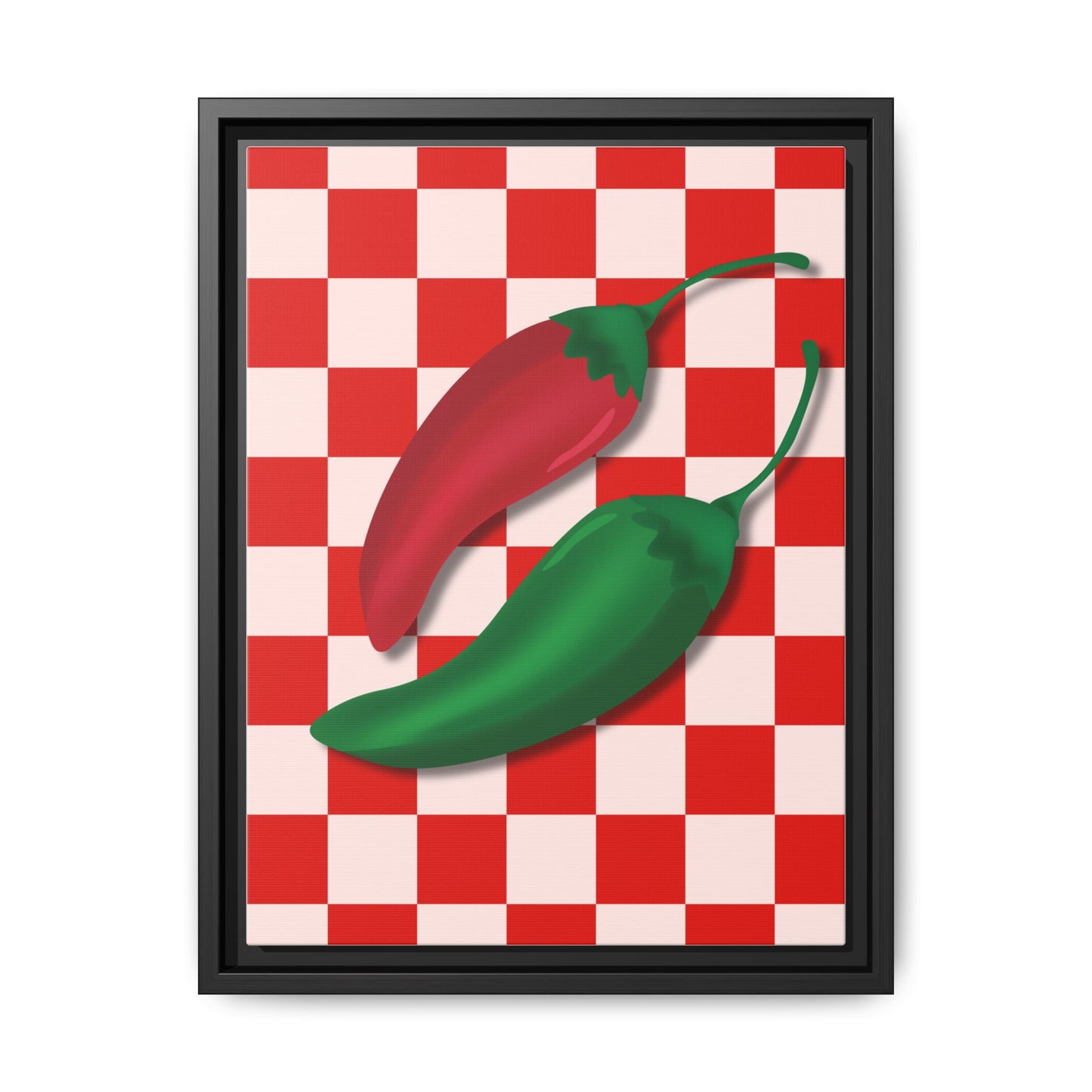 Italy Collection - Peppers - Matte Canvas, Framed (Multi-color)
