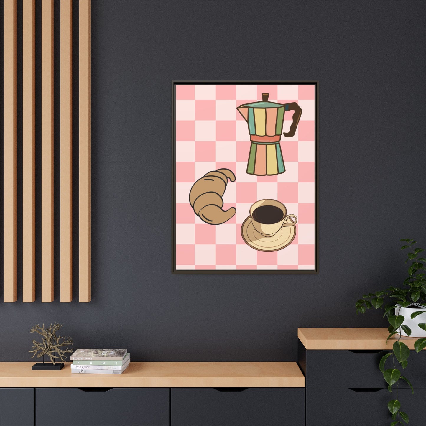 Italy Collection - Happiness - Matte Canvas, Framed (Multi-color)