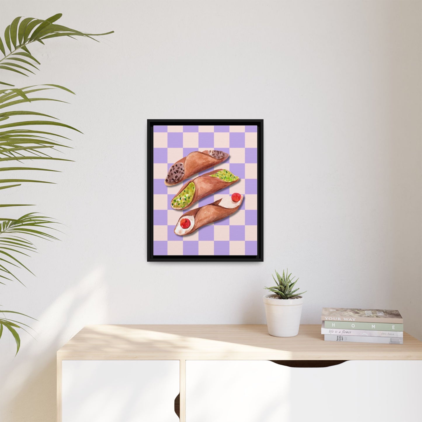Italy Collection - Canolli - Matte Canvas, Framed (Multi-color)