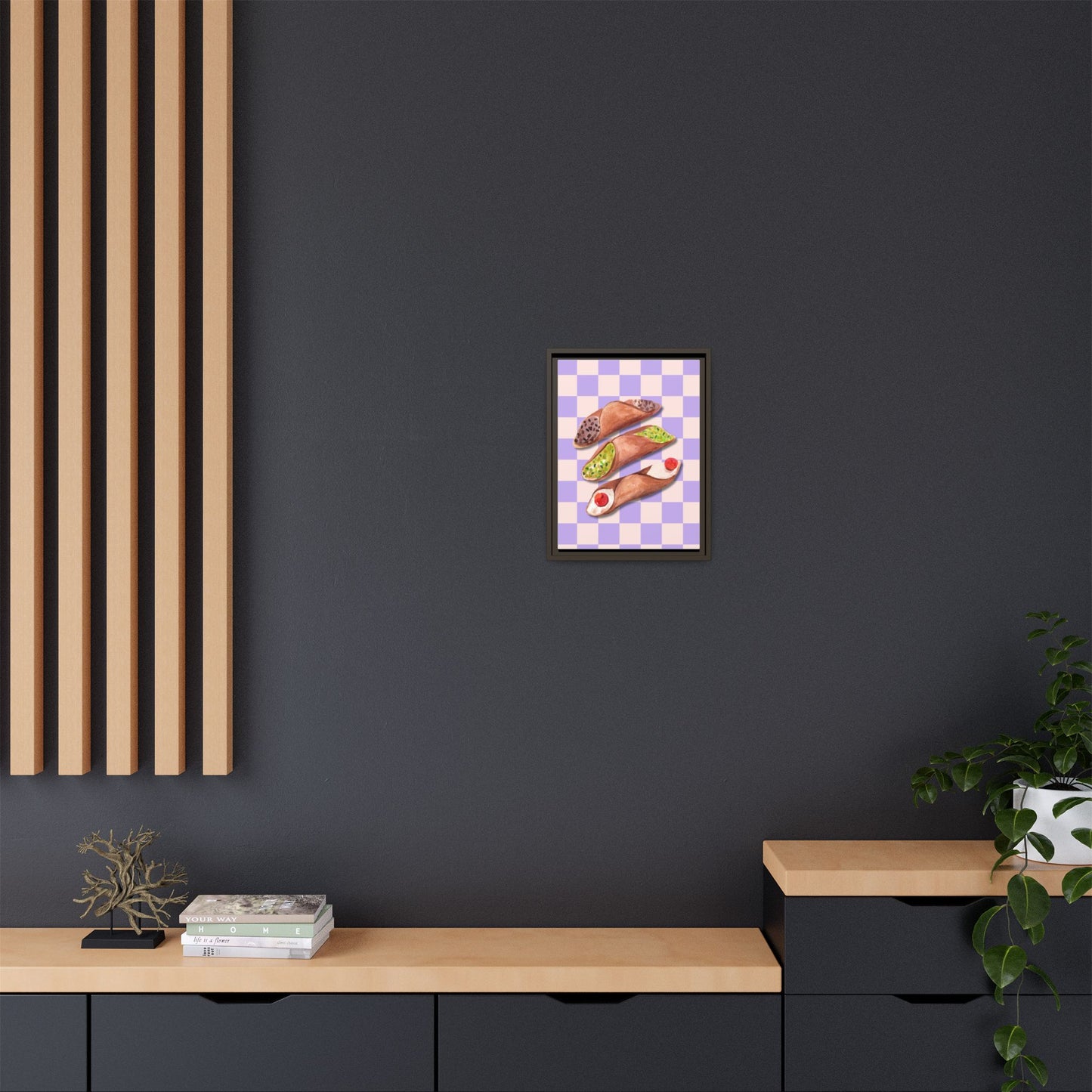 Italy Collection - Canolli - Matte Canvas, Framed (Multi-color)