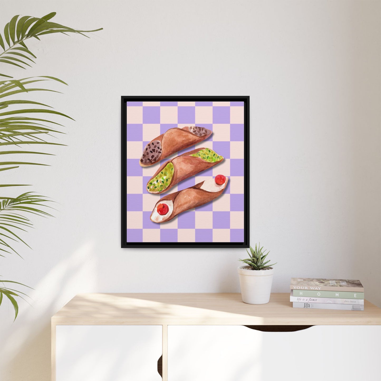 Italy Collection - Canolli - Matte Canvas, Framed (Multi-color)