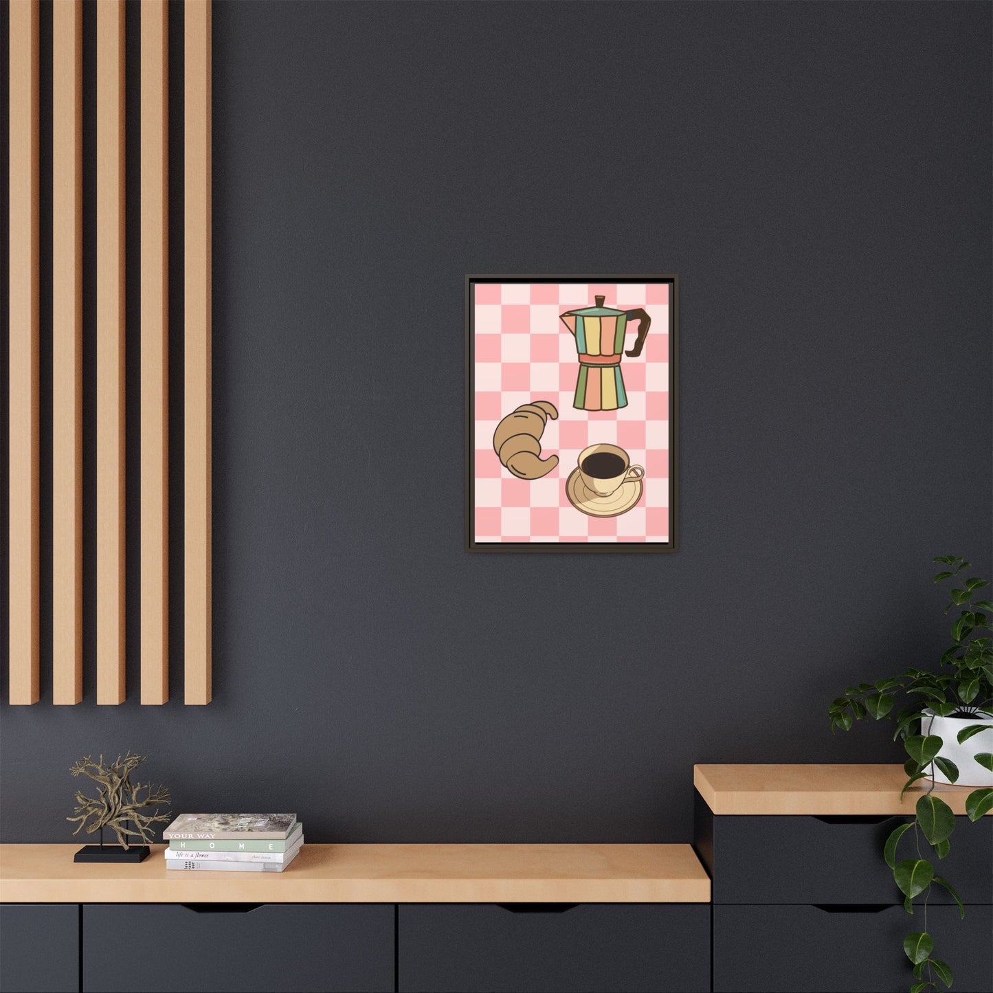 Italy Collection - Happiness - Matte Canvas, Framed (Multi-color)