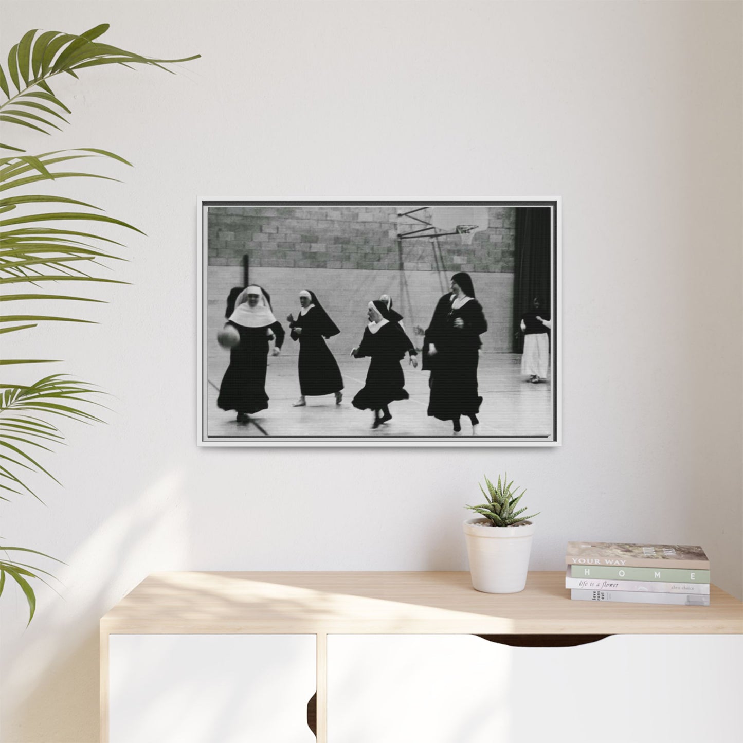 Soccer nuns - Matte Canvas, Framed (Multi-color)