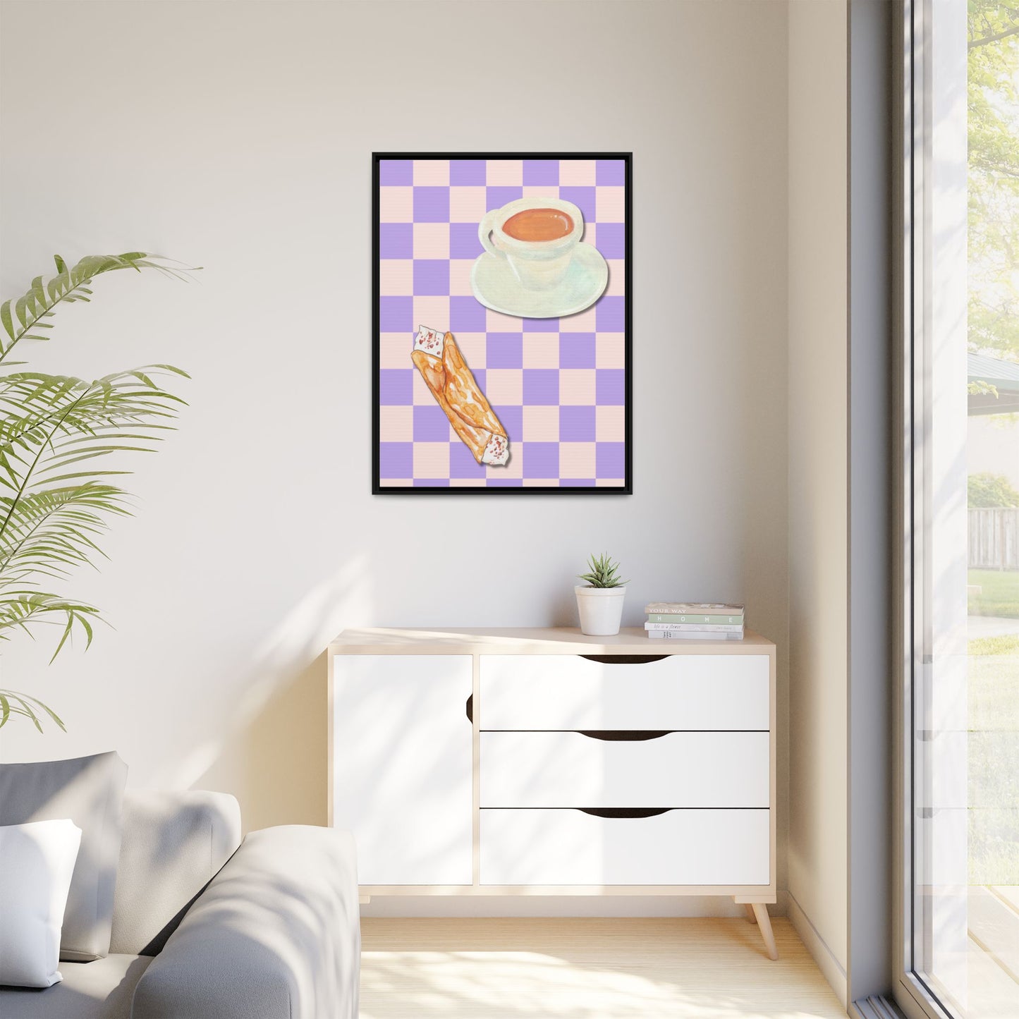 Italy Collection - Afternoon break - Matte Canvas, Framed (Multi-color)