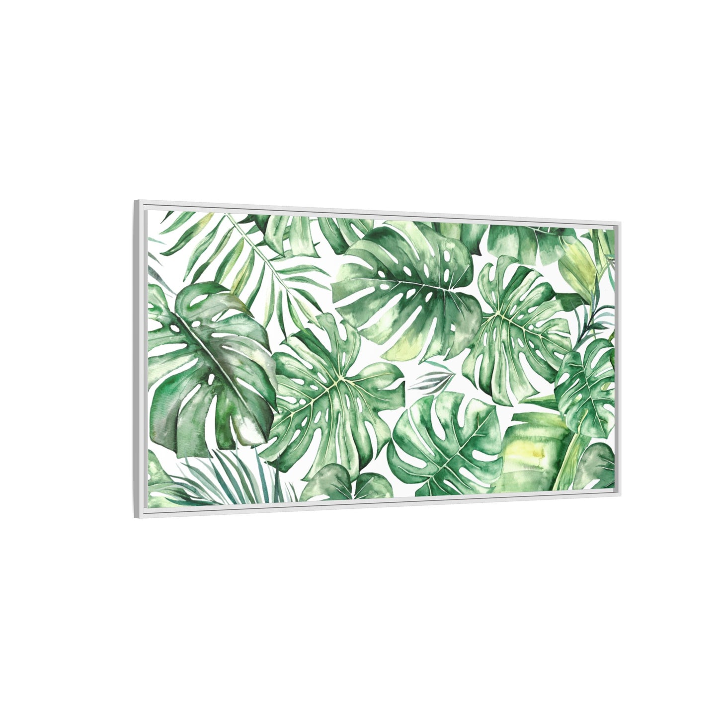 Flowers Collection - Green Wall - Matte Canvas, Framed (Multi-color)