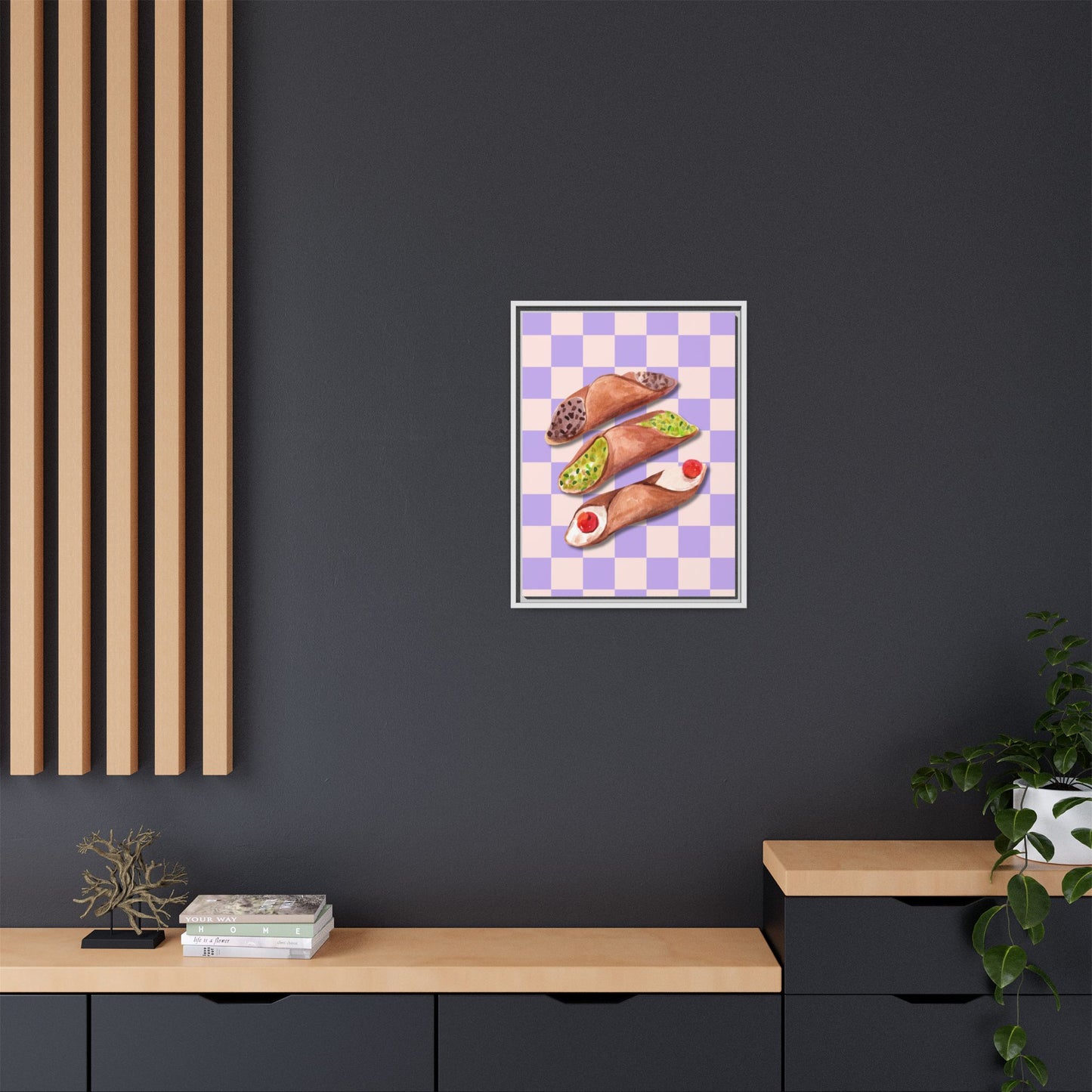 Italy Collection - Canolli - Matte Canvas, Framed (Multi-color)