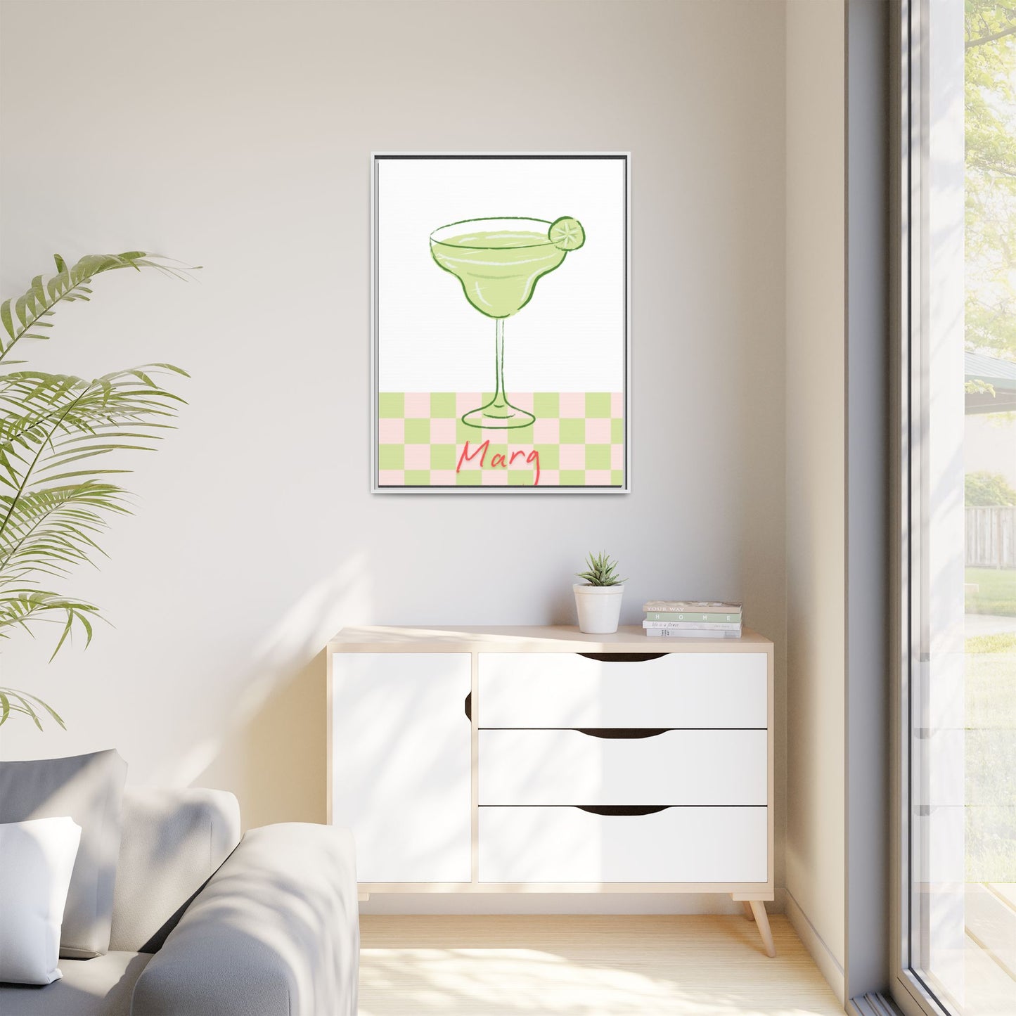 Marg o'clock - Matte Canvas, Framed (Multi-color)