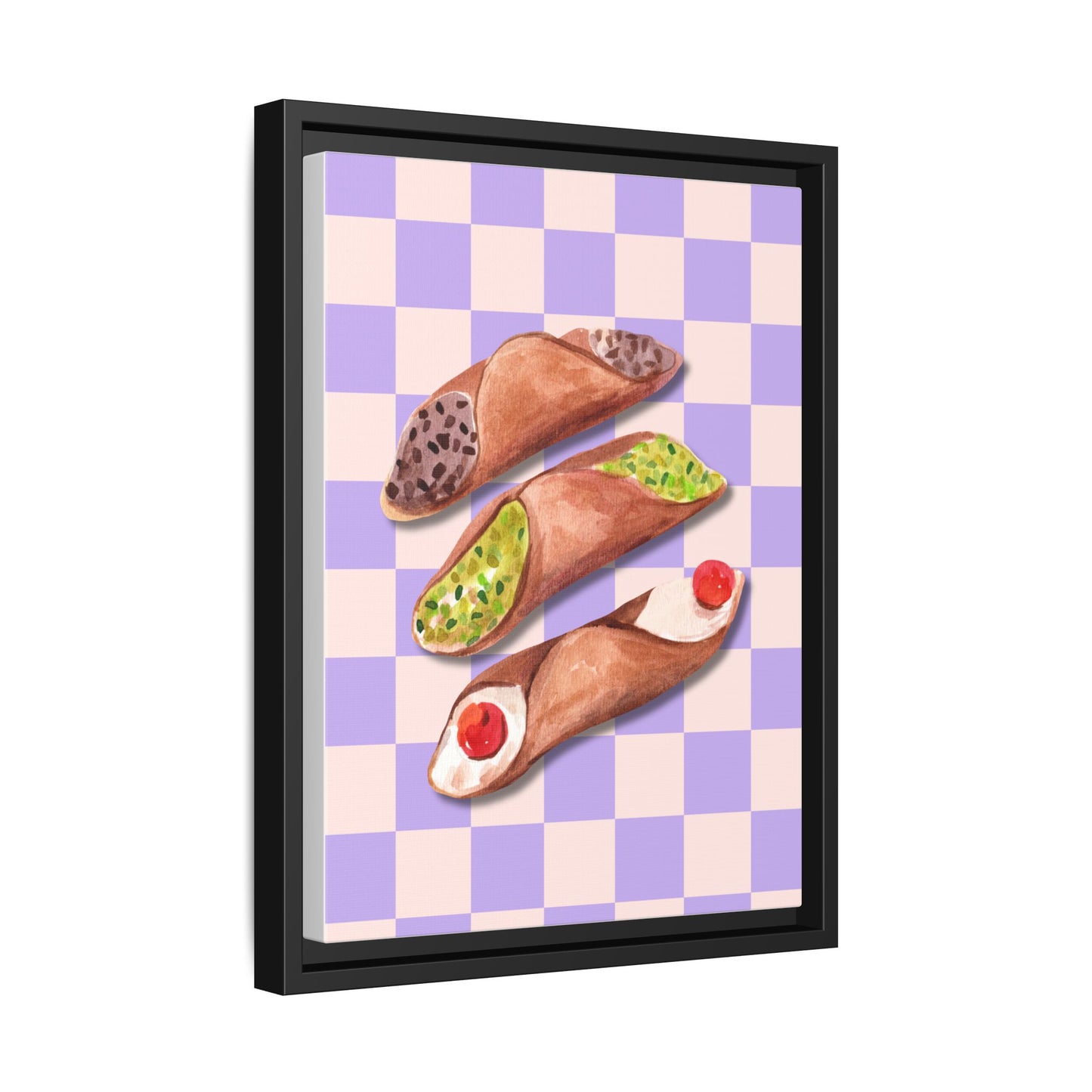 Italy Collection - Canolli - Matte Canvas, Framed (Multi-color)