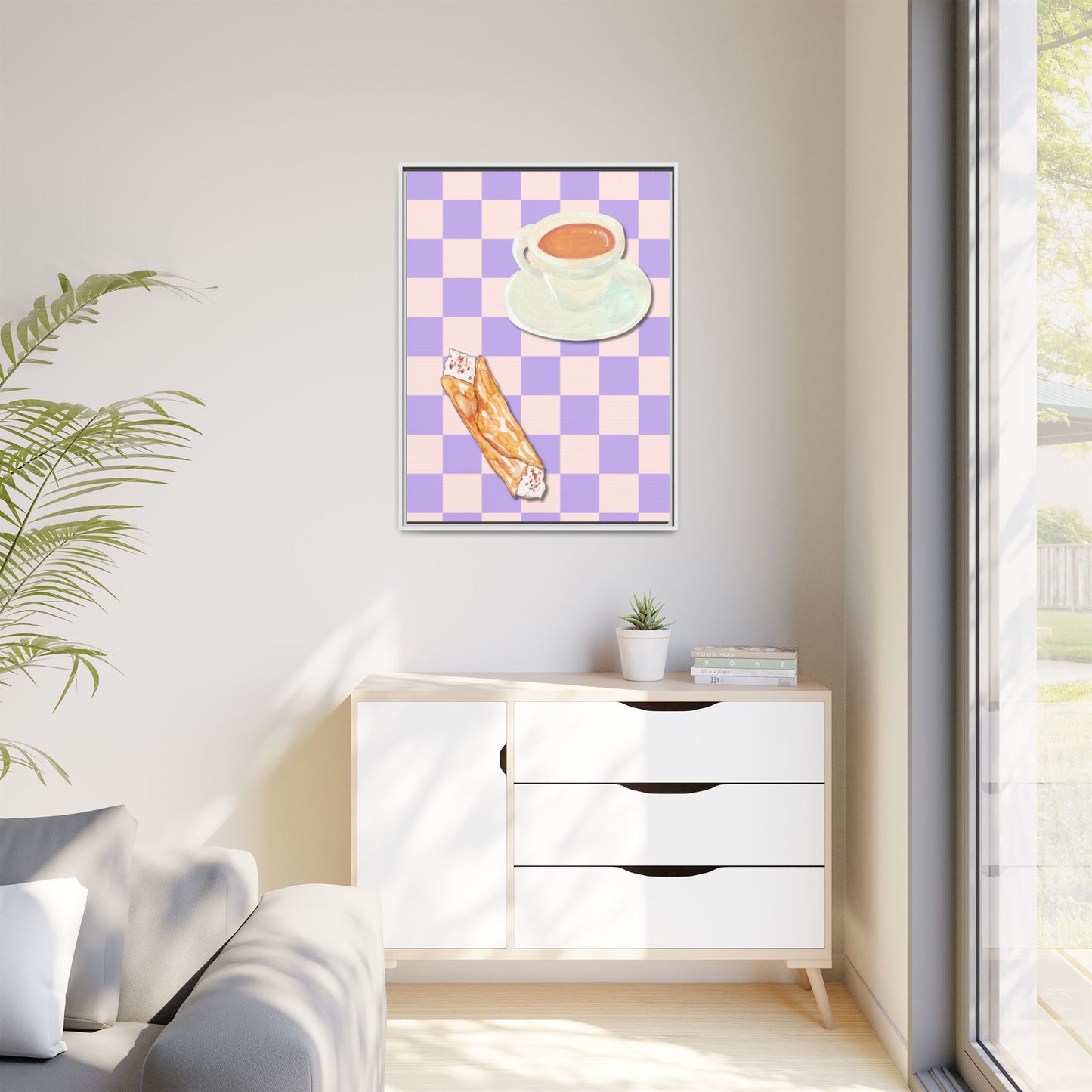 Italy Collection - Afternoon break - Matte Canvas, Framed (Multi-color)