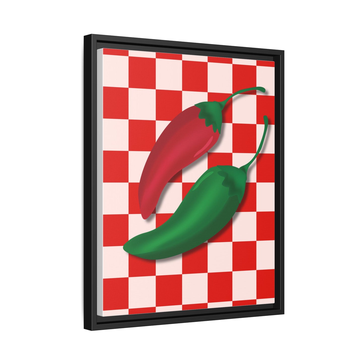 Italy Collection - Peppers - Matte Canvas, Framed (Multi-color)
