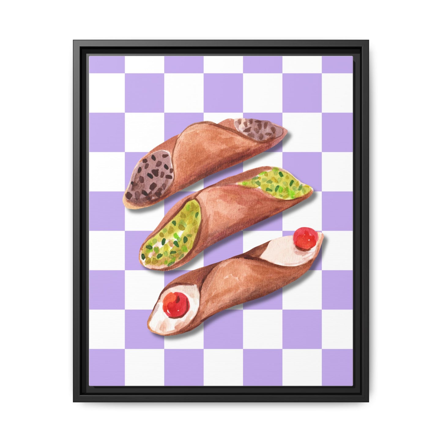 Italy Collection - Cannoli - Matte Canvas, Framed (Multi-color)