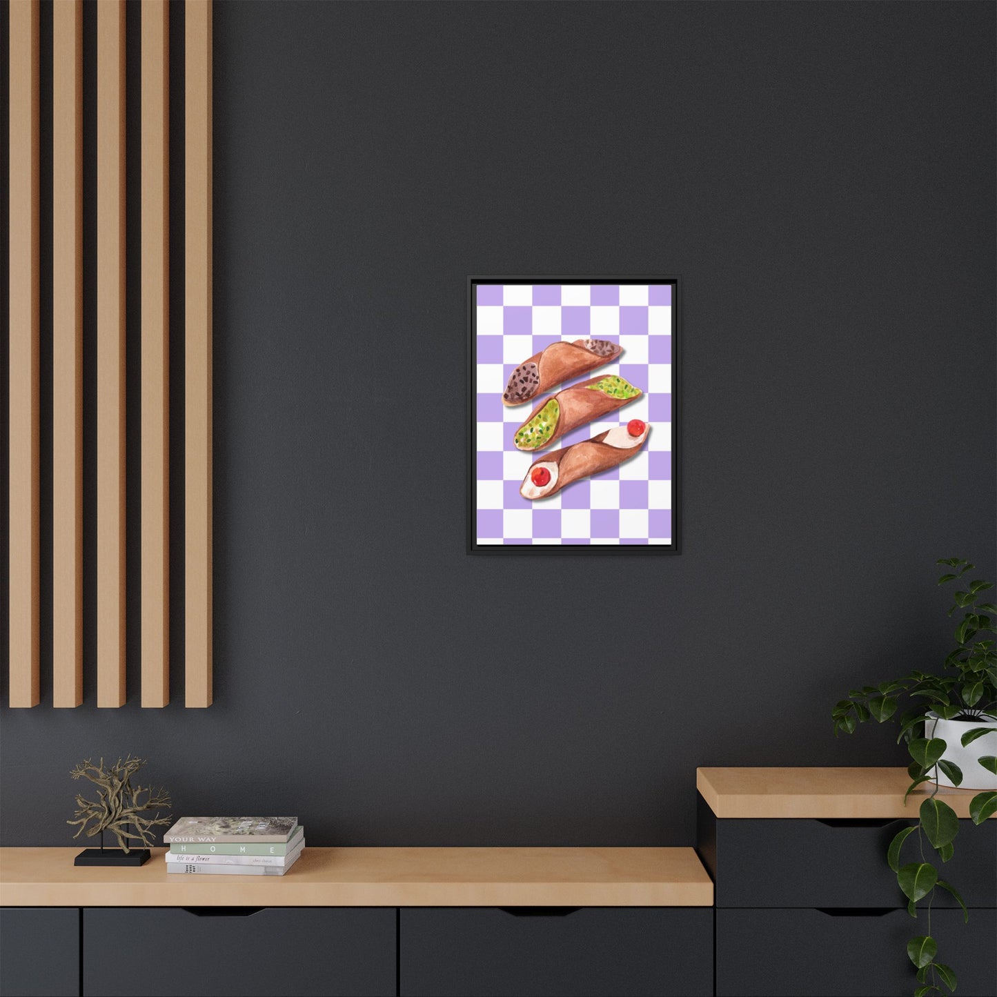 Italy Collection - Cannoli - Matte Canvas, Framed (Multi-color)