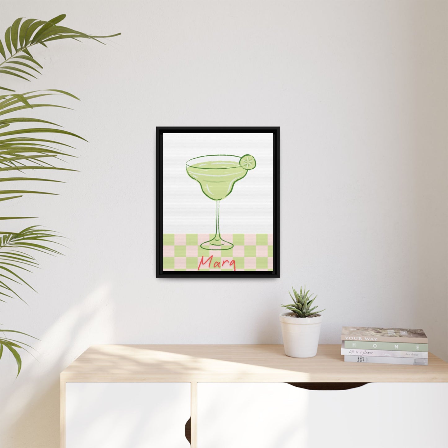Marg o'clock - Matte Canvas, Framed (Multi-color)