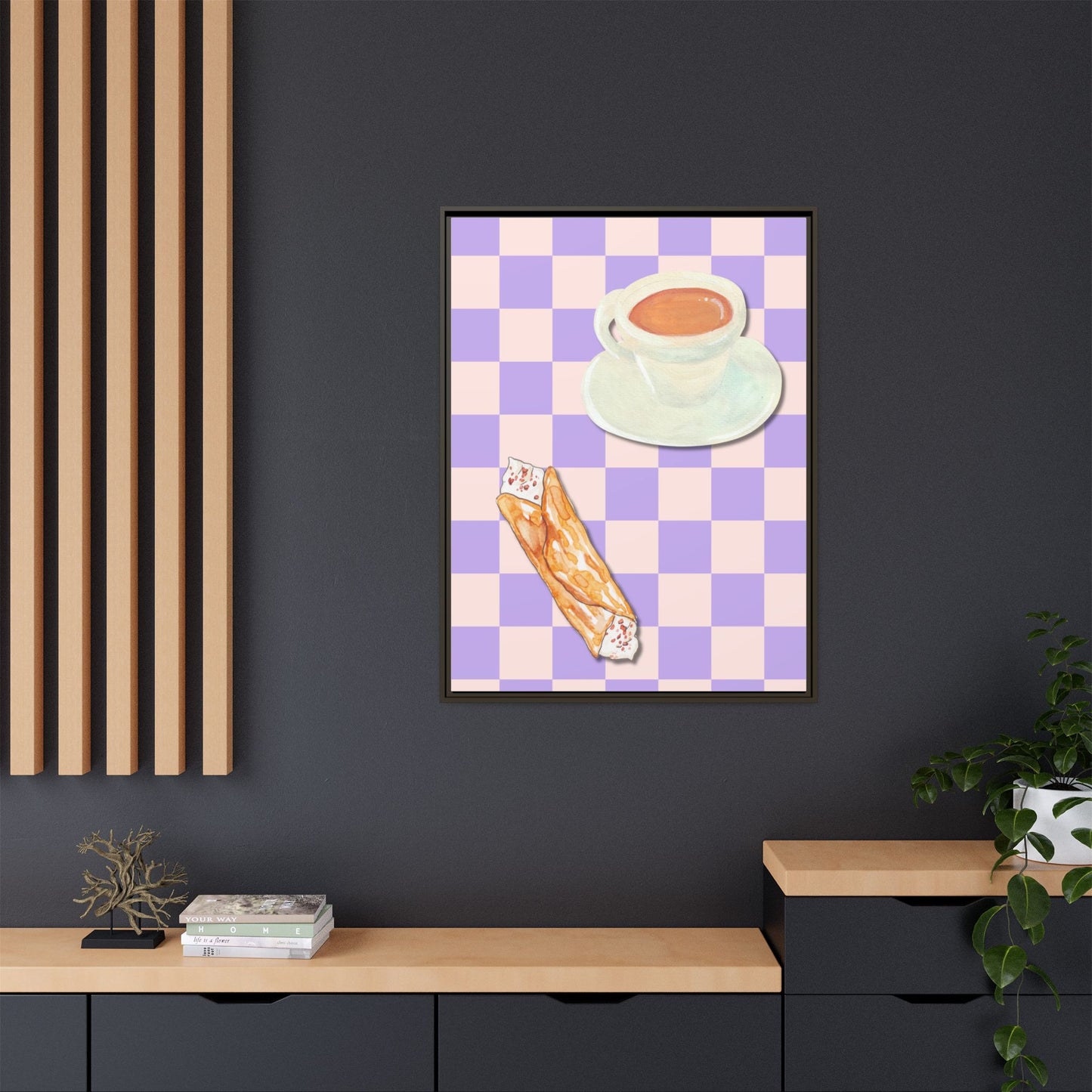 Italy Collection - Afternoon break - Matte Canvas, Framed (Multi-color)