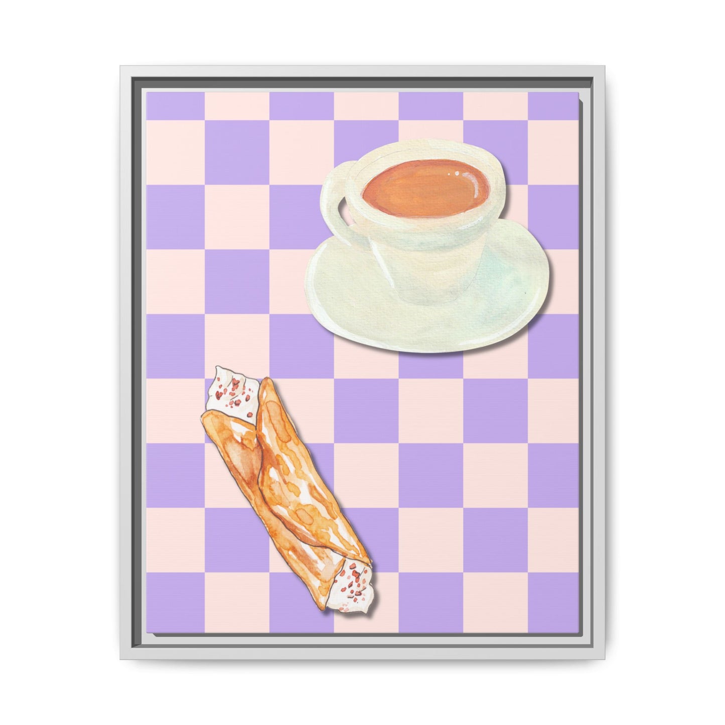 Italy Collection - Afternoon break - Matte Canvas, Framed (Multi-color)