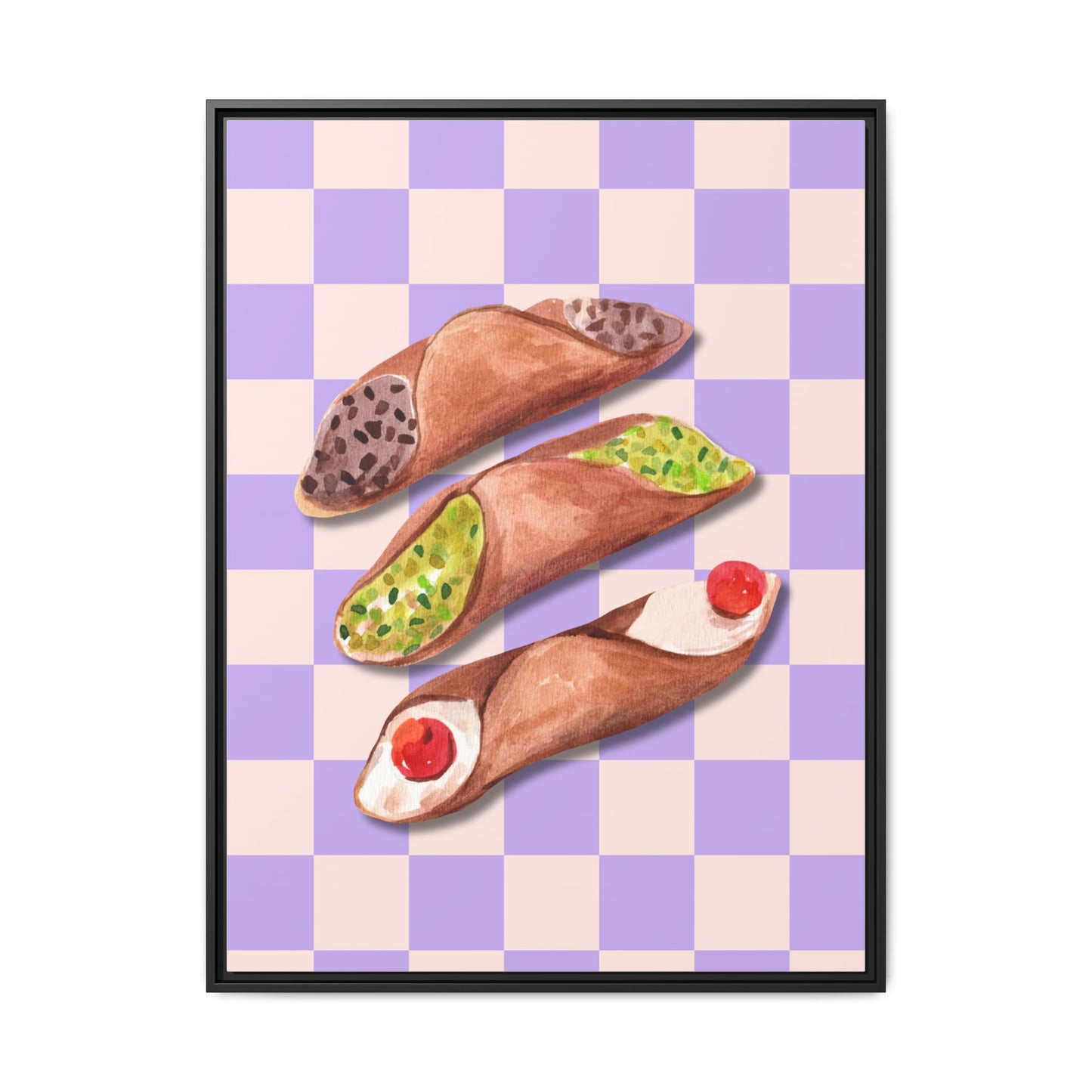 Italy Collection - Canolli - Matte Canvas, Framed (Multi-color)