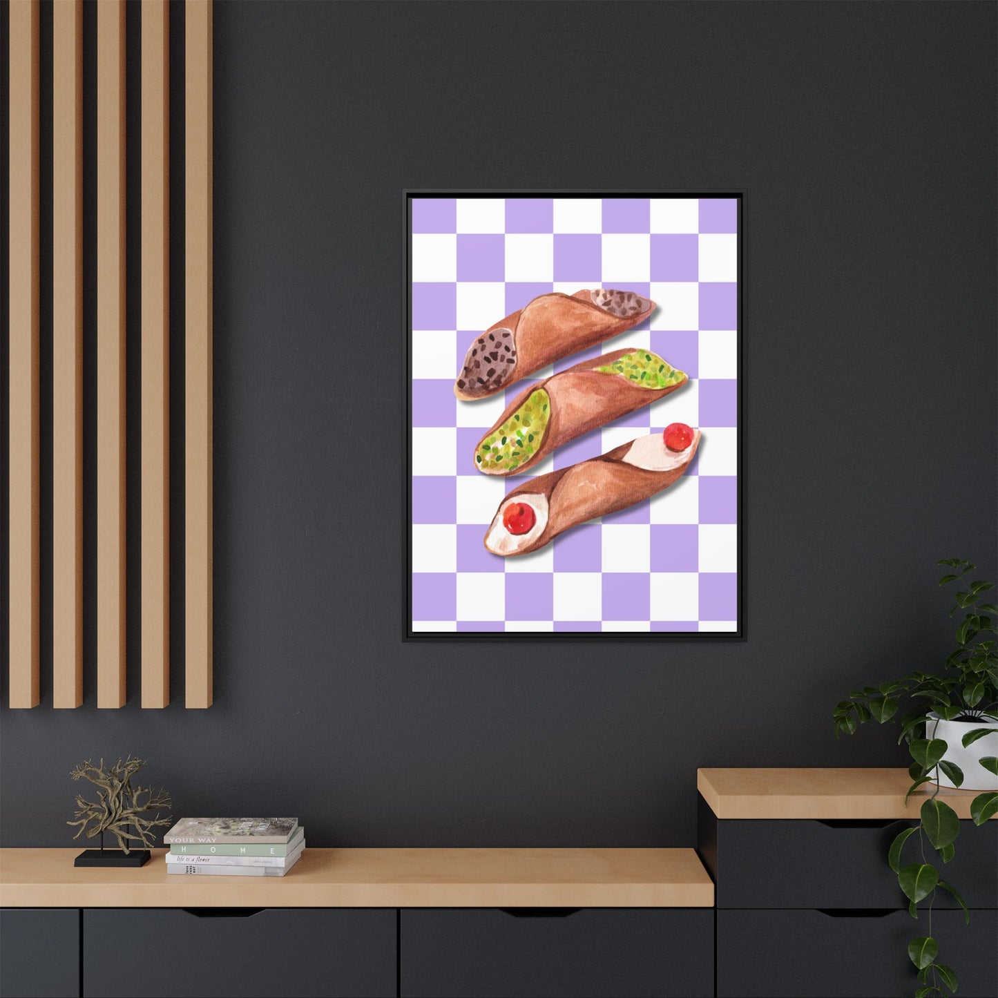 Italy Collection - Cannoli - Matte Canvas, Framed (Multi-color)