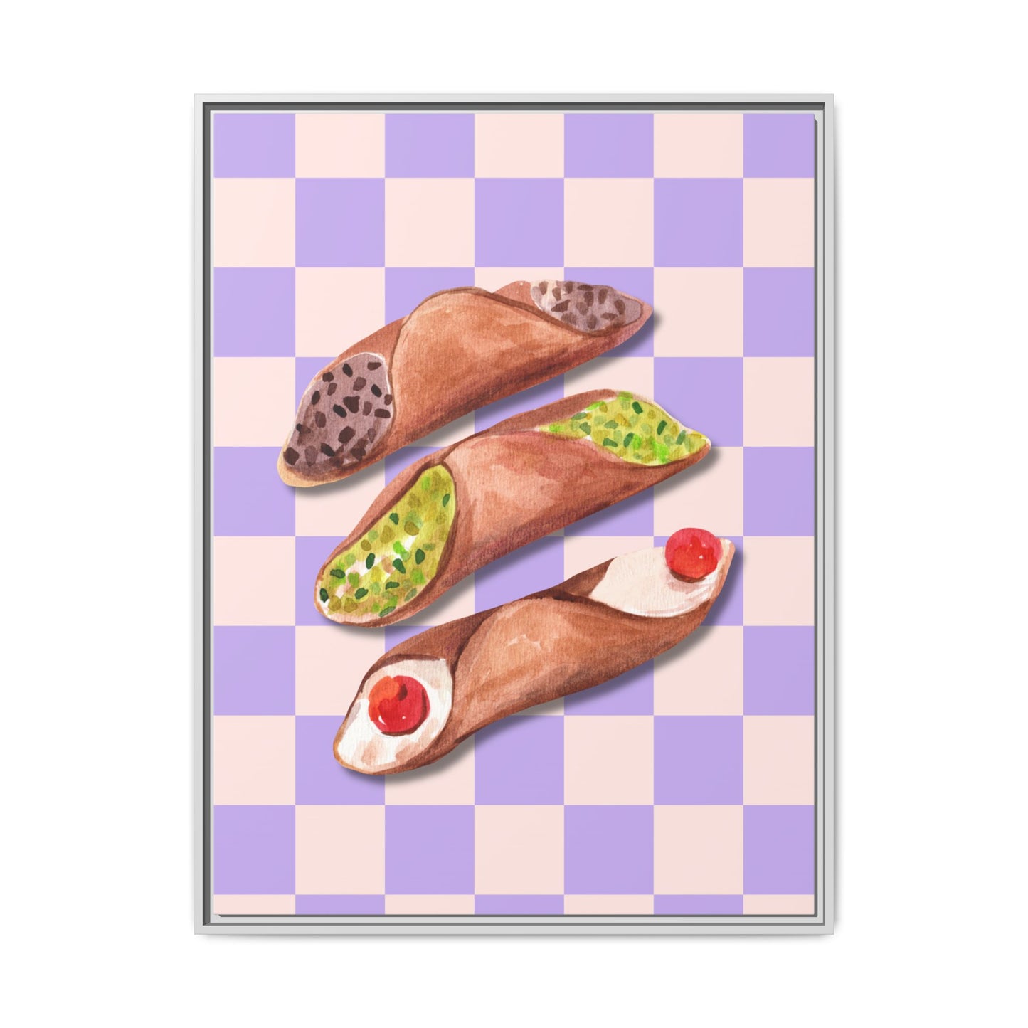 Italy Collection - Canolli - Matte Canvas, Framed (Multi-color)
