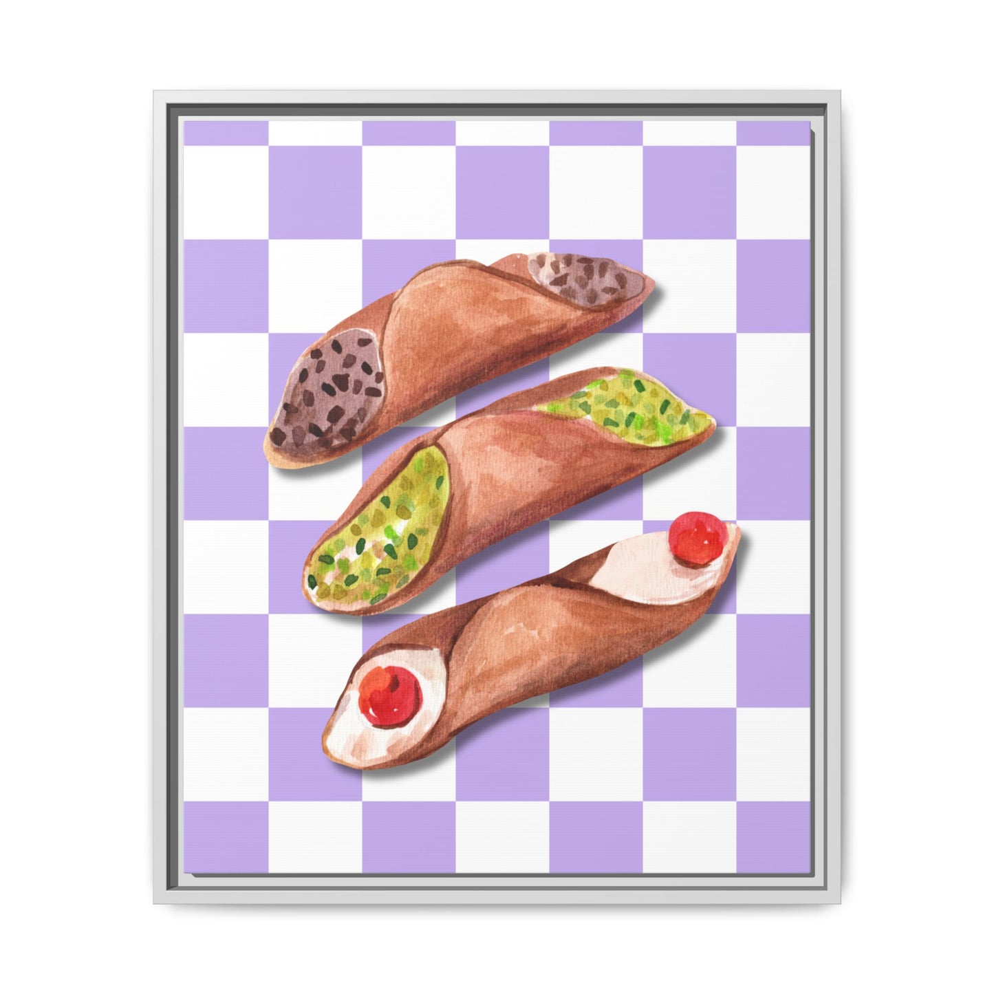 Italy Collection - Cannoli - Matte Canvas, Framed (Multi-color)